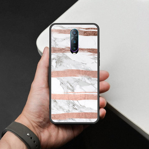 Oppo R17 Pro Cover - White Marble Series - HQ Ultra Shine Premium Infinity Glass Soft Silicon Borders Case