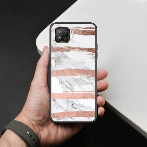 Oppo Reno4 Lite Cover - White Marble Series - HQ Ultra Shine Premium Infinity Glass Soft Silicon Borders Case