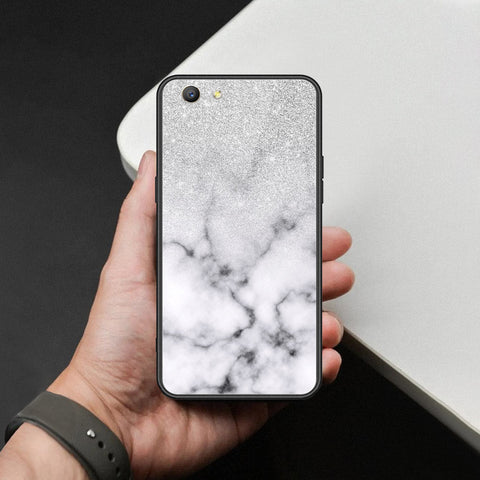 Oppo A59 Cover - White Marble Series - HQ Ultra Shine Premium Infinity Glass Soft Silicon Borders Case
