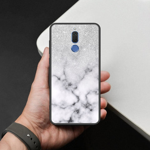 Huawei Mate 10 Lite Cover - White Marble Series - HQ Ultra Shine Premium Infinity Glass Soft Silicon Borders Case