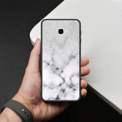 Samsung Galaxy J4 Plus Cover - White Marble Series - HQ Ultra Shine Premium Infinity Glass Soft Silicon Borders Case