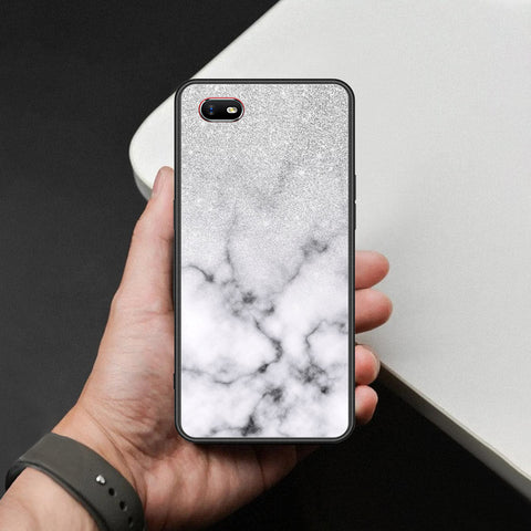 Oppo A1k Cover - White Marble Series - HQ Ultra Shine Premium Infinity Glass Soft Silicon Borders Case