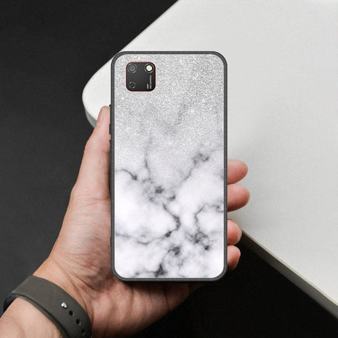 Honor 9S Cover - White Marble Series - HQ Ultra Shine Premium Infinity Glass Soft Silicon Borders Case