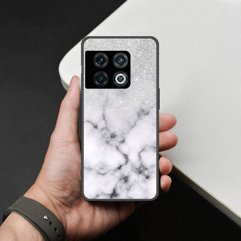 OnePlus 10 Pro Cover - White Marble Series - HQ Ultra Shine Premium Infinity Glass Soft Silicon Borders Case