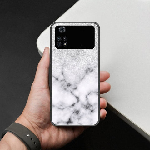Xiaomi Poco M4 Pro Cover - White Marble Series - HQ Ultra Shine Premium Infinity Glass Soft Silicon Borders Case