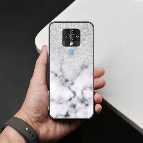 Tecno Camon 16 Pro Cover - White Marble Series - HQ Ultra Shine Premium Infinity Glass Soft Silicon Borders Case
