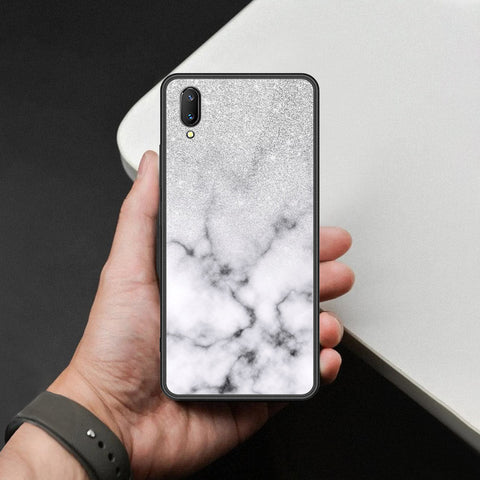 Vivo V11 Pro Cover - White Marble Series - HQ Ultra Shine Premium Infinity Glass Soft Silicon Borders Case