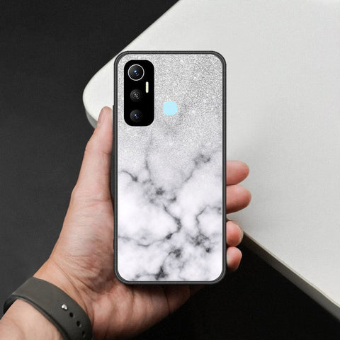 Infinix Hot 11 Cover - White Marble Series - HQ Ultra Shine Premium Infinity Glass Soft Silicon Borders Case