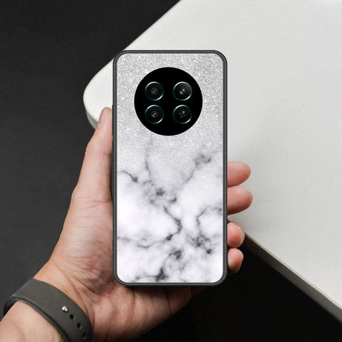 Realme Narzo 70 Cover - White Marble Series - HQ Ultra Shine Premium Infinity Glass Soft Silicon Borders Case
