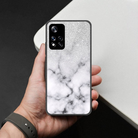 Xiaomi Poco X4 NFC Cover - White Marble Series - HQ Ultra Shine Premium Infinity Glass Soft Silicon Borders Case