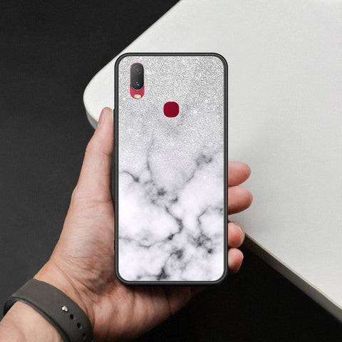 Vivo Y11 2019 Cover - White Marble Series - HQ Ultra Shine Premium Infinity Glass Soft Silicon Borders Case