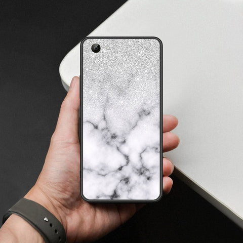 Vivo Y81s Cover - White Marble Series - HQ Ultra Shine Premium Infinity Glass Soft Silicon Borders Case