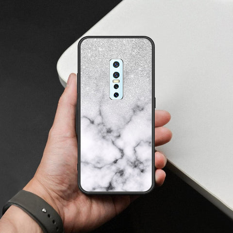 Vivo V17 Pro Cover - White Marble Series - HQ Ultra Shine Premium Infinity Glass Soft Silicon Borders Case