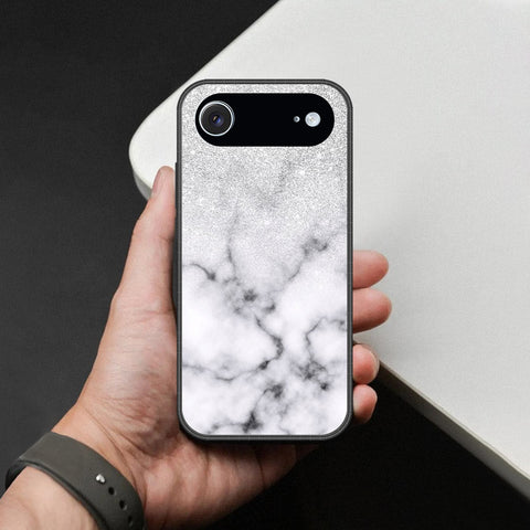 iPhone 18 Air - White Marble Series - HQ Ultra Shine Premium Infinity Glass Soft Silicon Borders Case