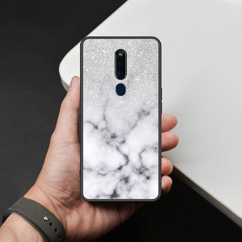 Oppo R19 Cover - White Marble Series - HQ Ultra Shine Premium Infinity Glass Soft Silicon Borders Case