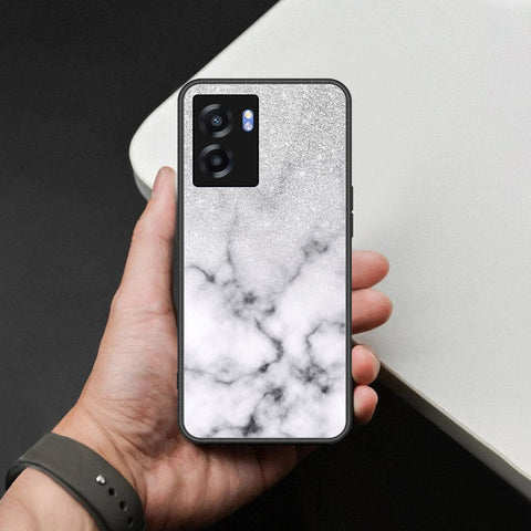 Realme Q3 Pro 5G Cover - White Marble Series - HQ Ultra Shine Premium Infinity Glass Soft Silicon Borders Case