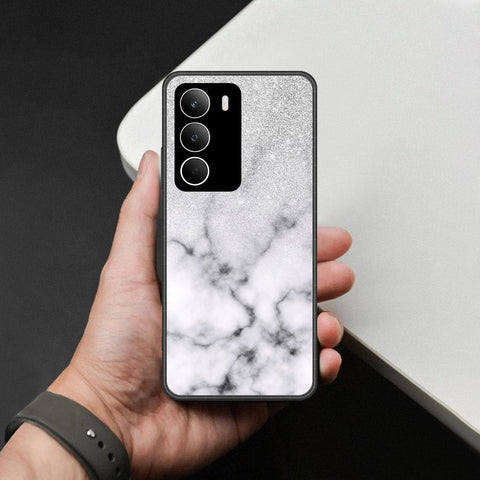 Realme Narzo 80 Lite Cover - White Marble Series - HQ Ultra Shine Premium Infinity Glass Soft Silicon Borders Case