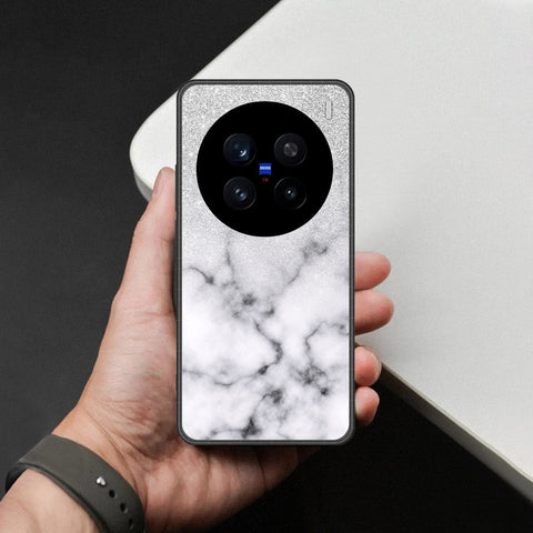 Vivo X200 Pro Cover - White Marble Series - HQ Ultra Shine Premium Infinity Glass Soft Silicon Borders Case
