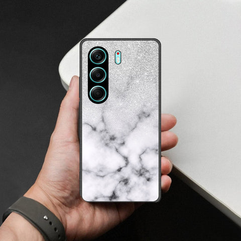 Tecno Camon 40 Pro 5G Cover - White Marble Series - HQ Ultra Shine Premium Infinity Glass Soft Silicon Borders Case