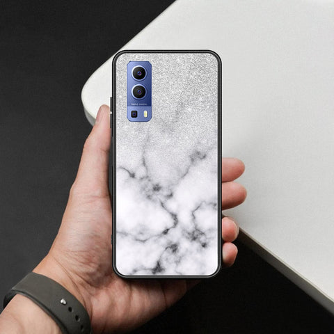 Vivo Y52 5G Cover - White Marble Series - HQ Ultra Shine Premium Infinity Glass Soft Silicon Borders Case