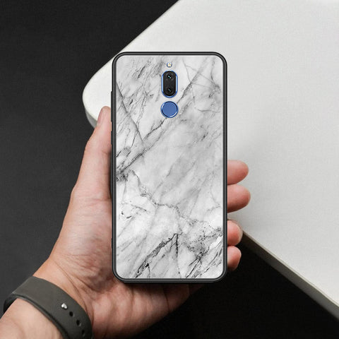Huawei Mate 10 Lite Cover - White Marble Series - HQ Ultra Shine Premium Infinity Glass Soft Silicon Borders Case