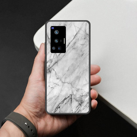 Vivo X70 Pro Cover - White Marble Series - HQ Ultra Shine Premium Infinity Glass Soft Silicon Borders Case