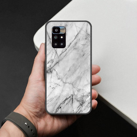 Xiaomi Redmi 10 Prime Cover - White Marble Series - HQ Ultra Shine Premium Infinity Glass Soft Silicon Borders Case