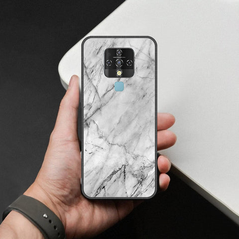 Tecno Camon 16 Pro Cover - White Marble Series - HQ Ultra Shine Premium Infinity Glass Soft Silicon Borders Case