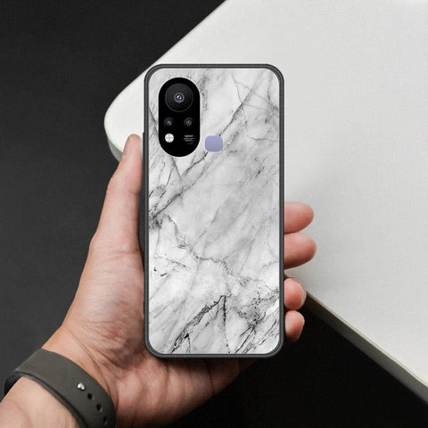 Infinix Hot 11s Cover - White Marble Series - HQ Ultra Shine Premium Infinity Glass Soft Silicon Borders Case