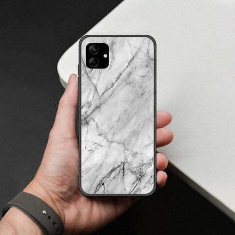 Samsung Galaxy A56 Cover - White Marble Series - HQ Ultra Shine Premium Infinity Glass Soft Silicon Borders Case