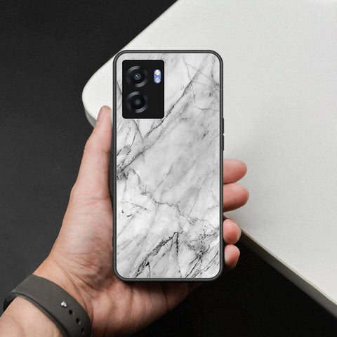 OnePlus Nord N300 Cover - White Marble Series - HQ Ultra Shine Premium Infinity Glass Soft Silicon Borders Case