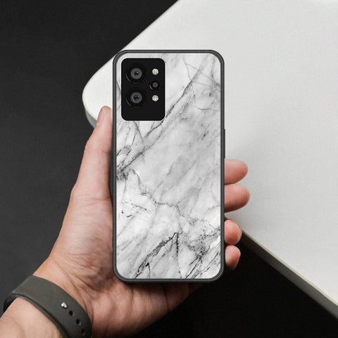 Realme GT 2 Pro Cover - White Marble Series - HQ Ultra Shine Premium Infinity Glass Soft Silicon Borders Case