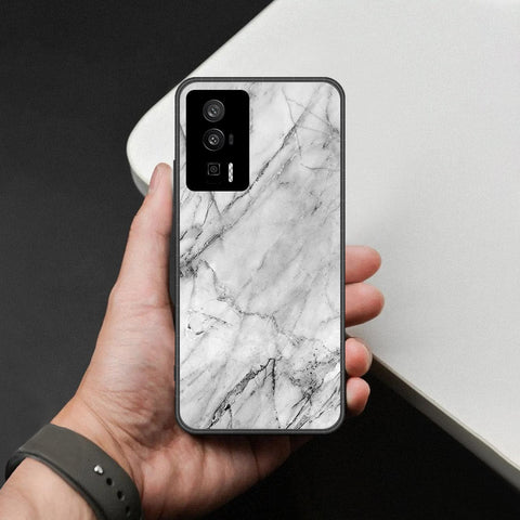 Xiaomi Poco F5 Pro Cover - White Marble Series - HQ Ultra Shine Premium Infinity Glass Soft Silicon Borders Case