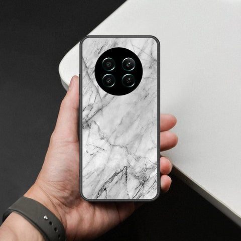 Realme 12 Plus Cover - White Marble Series - HQ Ultra Shine Premium Infinity Glass Soft Silicon Borders Case