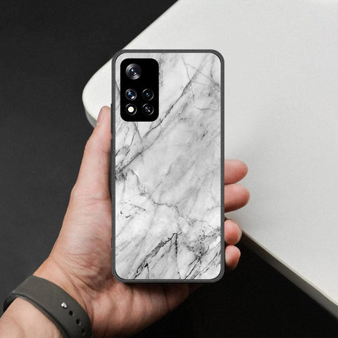 Xiaomi Poco X4 NFC Cover - White Marble Series - HQ Ultra Shine Premium Infinity Glass Soft Silicon Borders Case