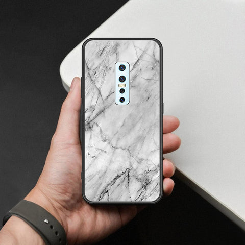 Vivo V17 Pro Cover - White Marble Series - HQ Ultra Shine Premium Infinity Glass Soft Silicon Borders Case