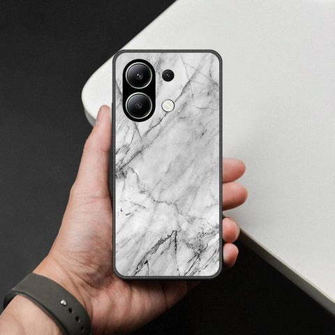 Xiaomi Redmi Note 14S Cover - White Marble Series - HQ Ultra Shine Premium Infinity Glass Soft Silicon Borders Case