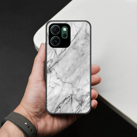 Oppo Reno 14F Cover - White Marble Series - HQ Ultra Shine Premium Infinity Glass Soft Silicon Borders Case