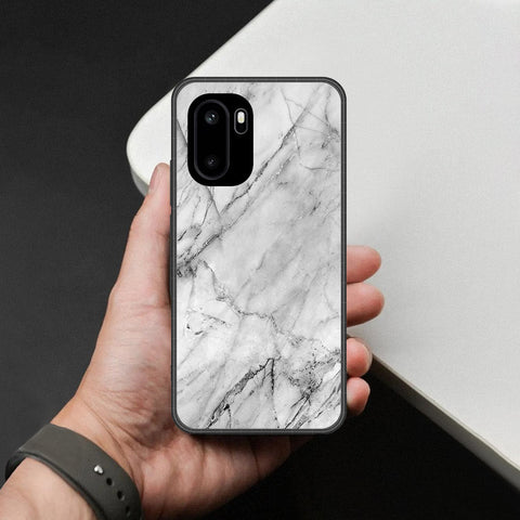 OnePlus Ace 6 Cover - White Marble Series - HQ Ultra Shine Premium Infinity Glass Soft Silicon Borders Case