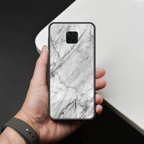 Xiaomi Redmi Note 9 Pro Cover - White Marble Series - HQ Ultra Shine Premium Infinity Glass Soft Silicon Borders Case