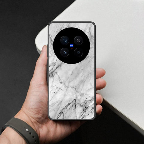 Vivo X200 Pro Cover - White Marble Series - HQ Ultra Shine Premium Infinity Glass Soft Silicon Borders Case