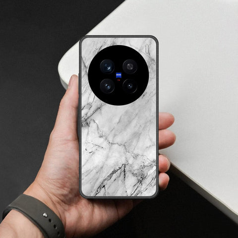 Vivo V7 Plus Cover - White Marble Series - HQ Ultra Shine Premium Infinity Glass Soft Silicon Borders Case