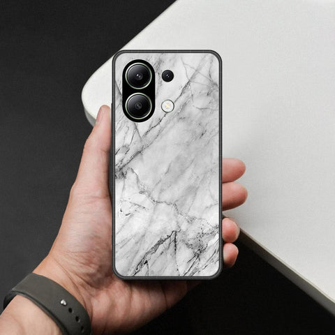 Xiaomi Redmi Note 13 Cover - White Marble Series - HQ Ultra Shine Premium Infinity Glass Soft Silicon Borders Case