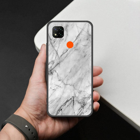Xiaomi Poco C3 Cover - White Marble Series - HQ Ultra Shine Premium Infinity Glass Soft Silicon Borders Case