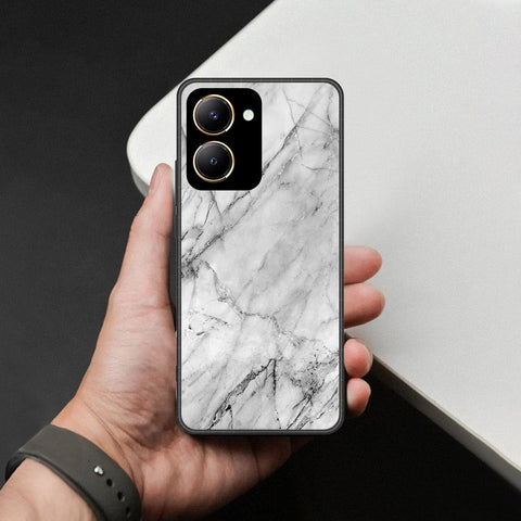 Vivo Y36 5G Cover - White Marble Series - HQ Ultra Shine Premium Infinity Glass Soft Silicon Borders Case