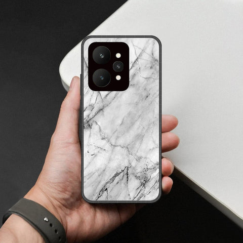 Realme 15 Cover - White Marble Series - HQ Ultra Shine Premium Infinity Glass Soft Silicon Borders Case
