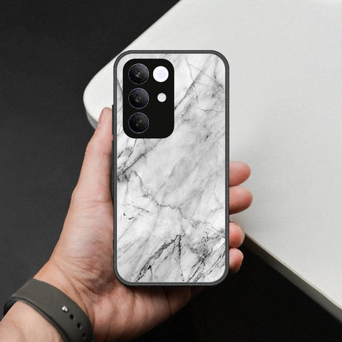 Realme C85 Pro Cover - White Marble Series - HQ Ultra Shine Premium Infinity Glass Soft Silicon Borders Case