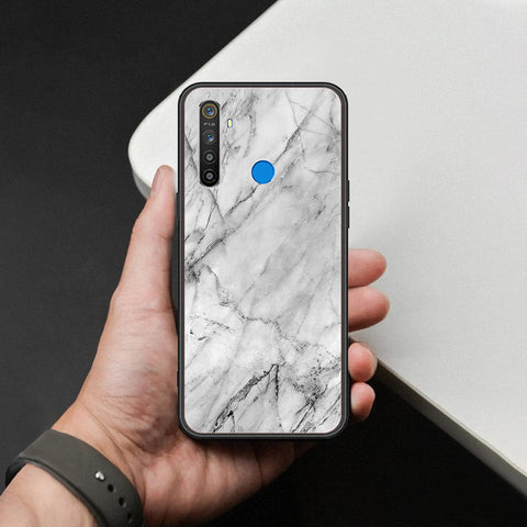 Realme Narzo 10 Cover - White Marble Series - HQ Ultra Shine Premium Infinity Glass Soft Silicon Borders Case