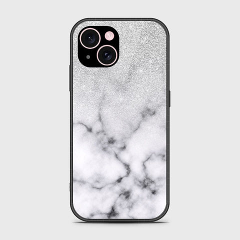 iPhone 15 Cover- White Marble Series - HQ Ultra Shine Premium Infinity Glass Soft Silicon Borders Case (Fast Delivery)