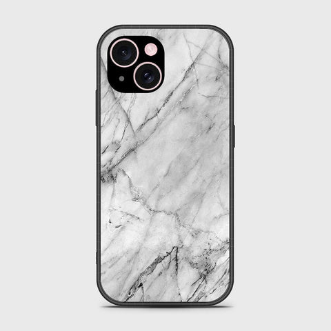 iPhone 15 Cover- White Marble Series - HQ Ultra Shine Premium Infinity Glass Soft Silicon Borders Case (Fast Delivery)